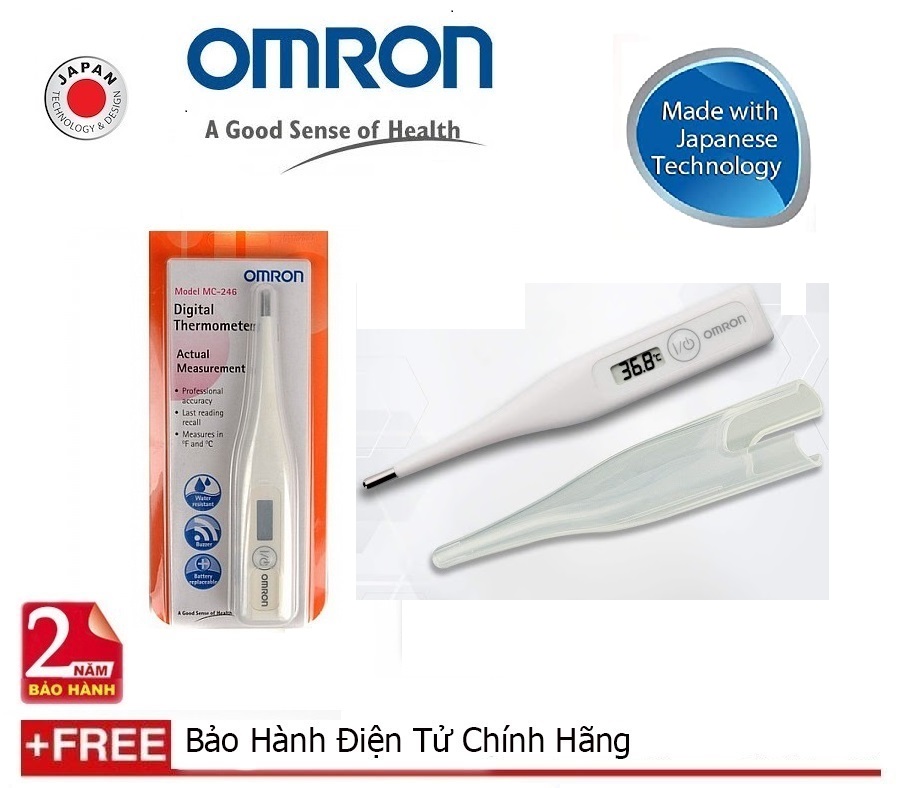 NHIỆT KẾ ĐIỆN TỬ OMRON MC-246 + Quà tặng dụng cụ lấy ráy tai có đèn