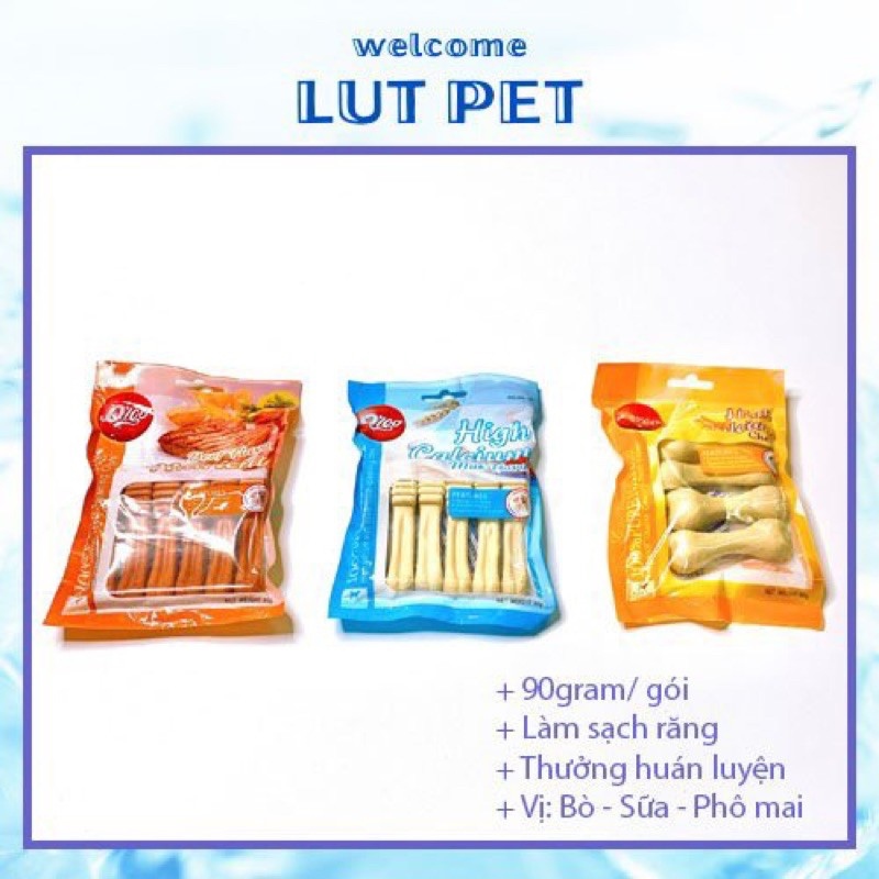 HANG Xương gặm canxi sạch răng chó Orgo High Calcium khử hôi miệng - Xương làm sạch răng thơm miệng chó mèo - lutpet