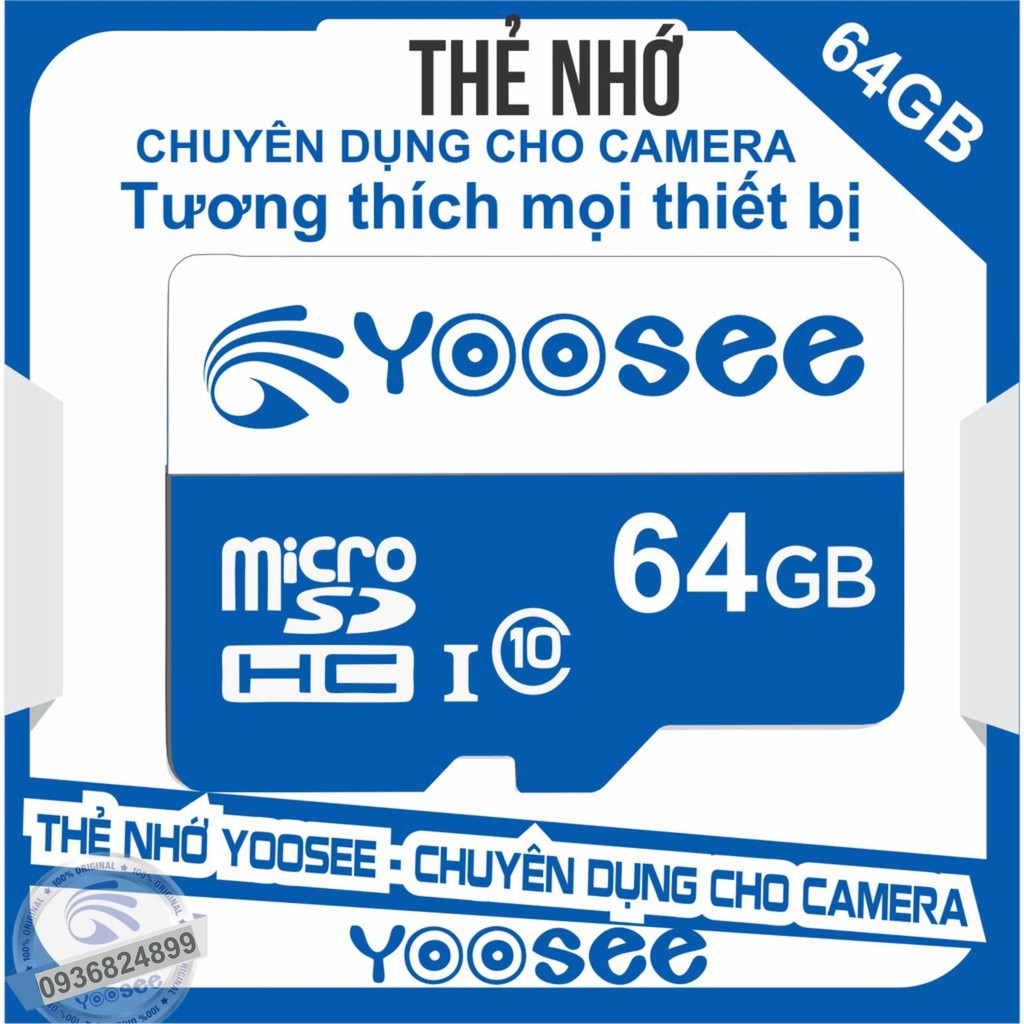 Thẻ nhớ 64gb 32gb yoosee class 10, thẻ nhớ yoosee camera ip wifi, điện thoại, loa đài - bảo hành 5 năm 1 đổi 1
