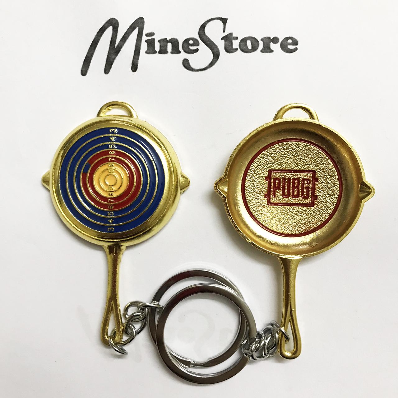 Móc Khóa Chảo PUBG Skill Gold - Mô Hình Trưng Bầy Thép