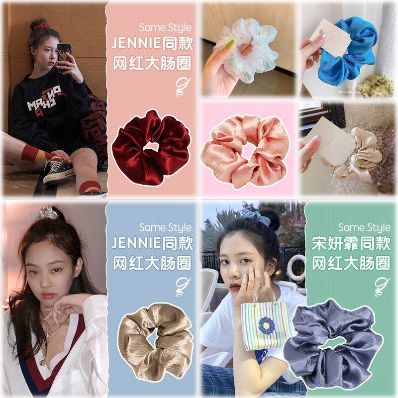 Dây cột tóc, buộc tóc scrunchies phi bóng nhiều màu 3.24