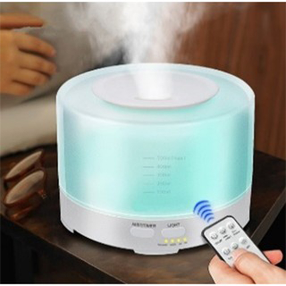 Máy tạo ẩm, xông, khuếch tán tinh dầu đuổi muỗi tạo hương xông phòng tự nhiên hình trụ trắng 500ml - hana