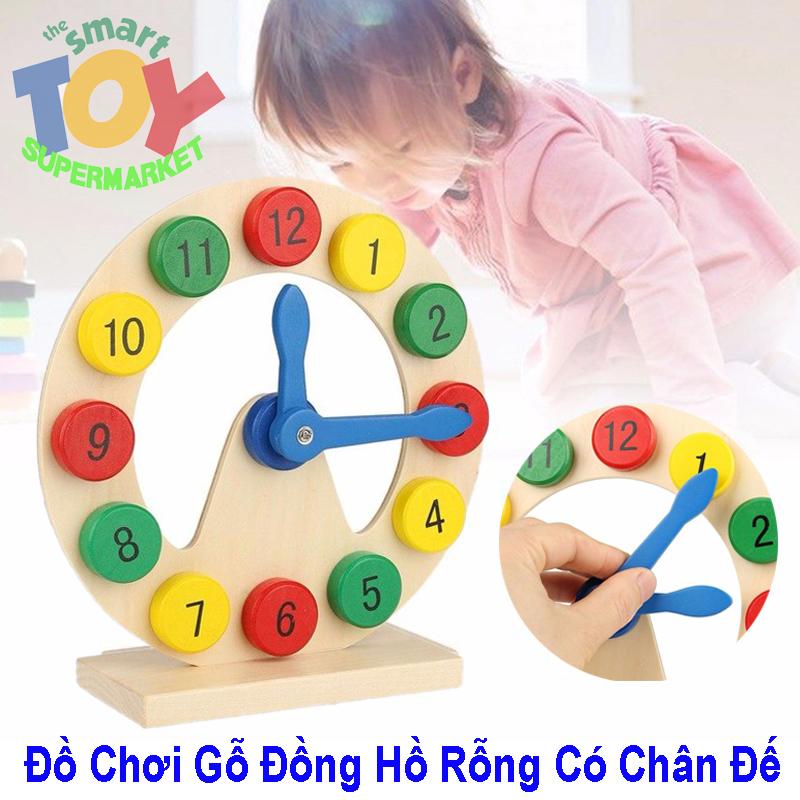Đồ Chơi Đồng Hồ Gỗ Để Bàn Khuyết Giữa - Đồ Chơi Giáo Dục An Toàn Cho Bé