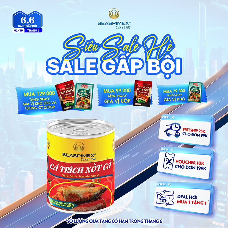 Cá Trích Xốt Cà SEASPIMEX 850gr