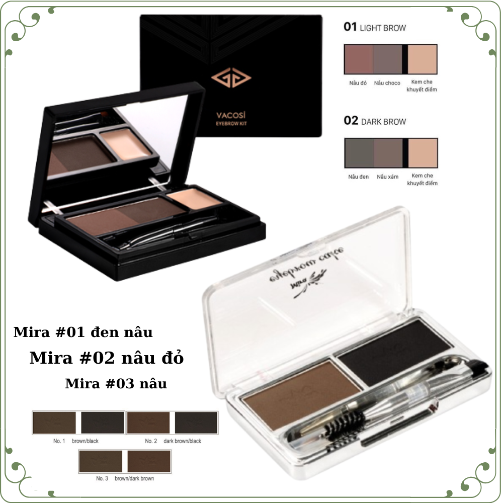 Bột kẻ chân mày vacosi natural studio eyebrow kit vm08- bảo anh f store