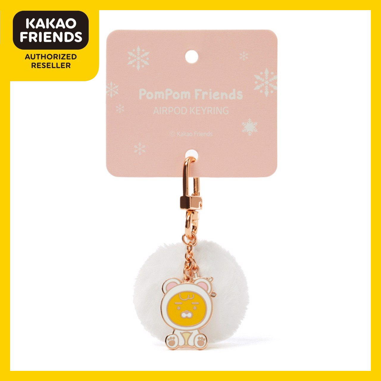 Móc Treo Airpod Ryan F10242 - Kakao Friends - Móc airpod Pompom Friends Ryan dễ thương cute chính hãng