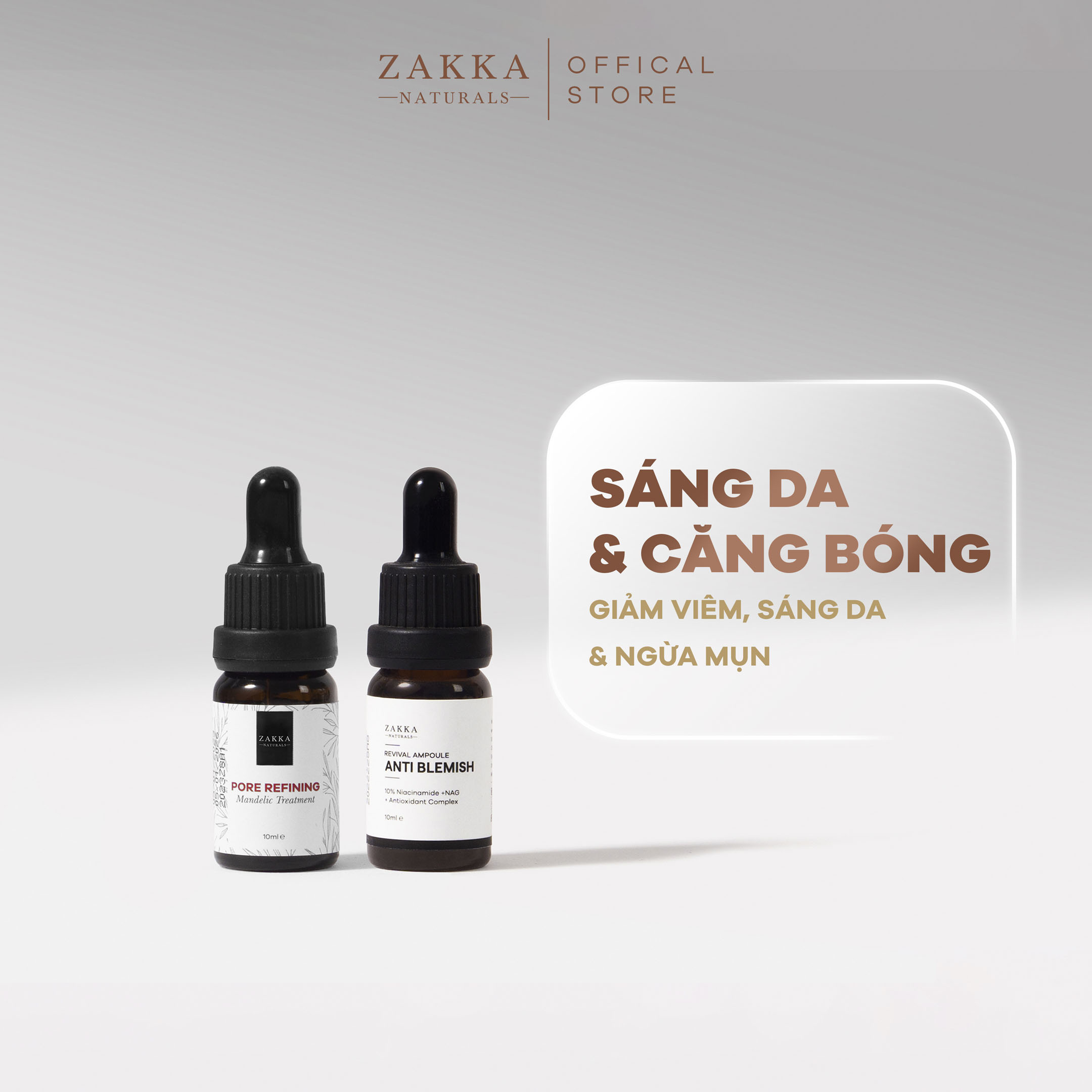 Combo Serum Sạch Sáng, Căng Bóng Da Toàn Diện Zakka Naturals