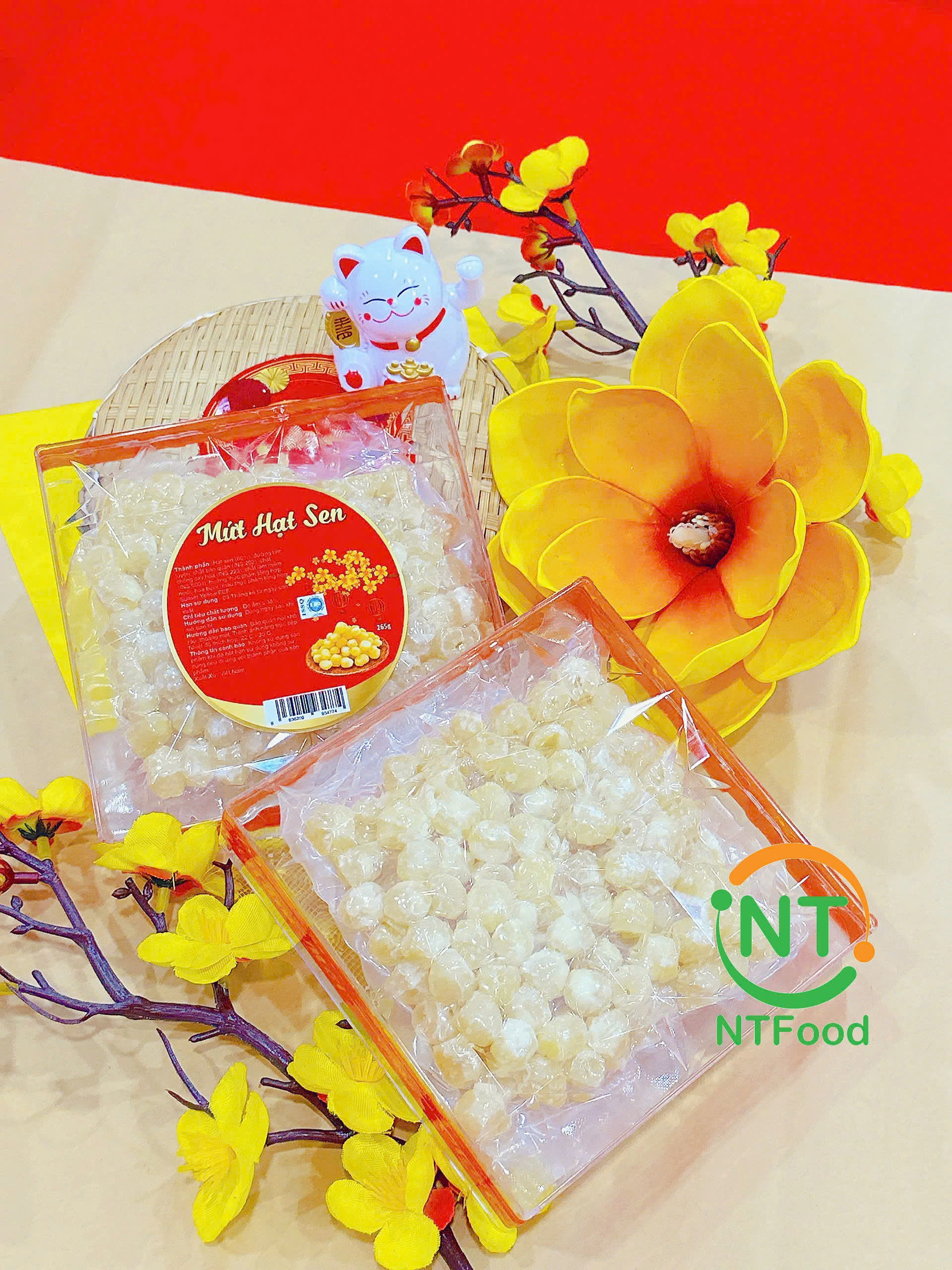 [TẾT Ất Tỵ 2025] Mứt Hạt Sen NTFood - Hộp Ngôi Sao Nhỏ 265Gr - Nhất Tín Food