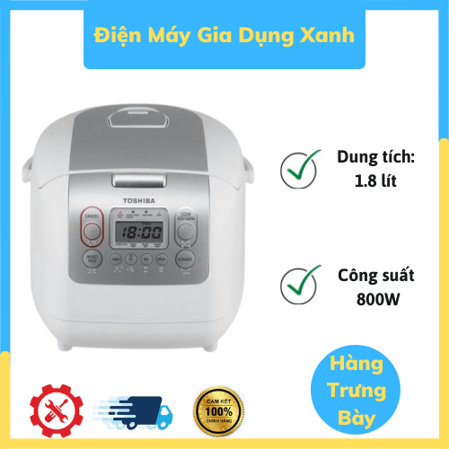 Nồi cơm điện tử toshiba 1.8 lít rc-18nmfvn trưng bày lòng nồi 3 lớp dày 4 mm, dung tích 1.8 lít đáp ứng nhu cầu cơm cho gia đình 4 – 6 thành viên