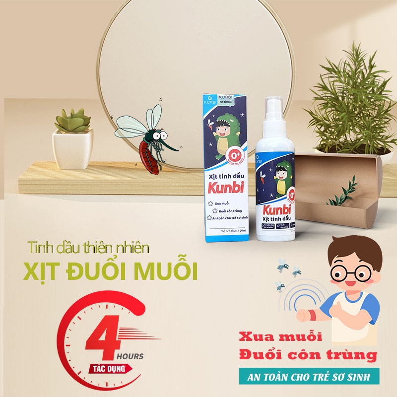Xịt tinh dầu đuổi muỗi và côn trùng Kunbi