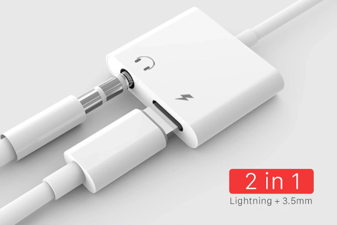 Cáp chuyển iphone 2in1 lightning + 3.5 xịn mẫu mới 2022