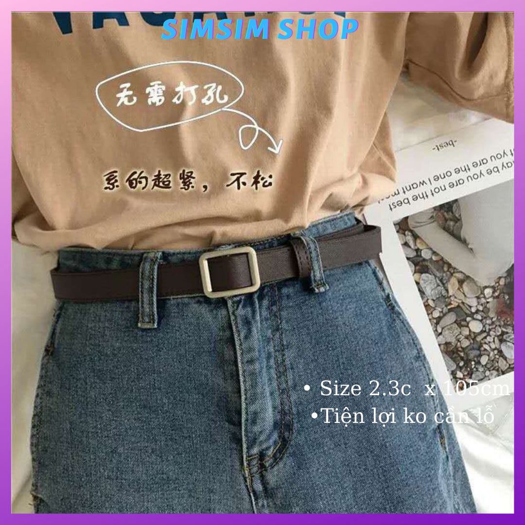 Dây nịt Nữ Vuông chữ nhật TL001 bản dây 2.3cm - Thắt lưng nam nữ đẹp vuông bản nhỏ kiểu hàn quốc học sinh viên