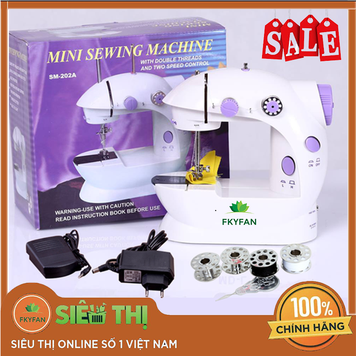 Máy khâu mini có vắt sổ Máy may mini CMD nhỏ gọn cho gia đình Có đèn led hỗ trợ may vá, vật dụng tiện lợi cho mọi gia đình Máy May Quần Áo -Bảo Hành 16 tháng