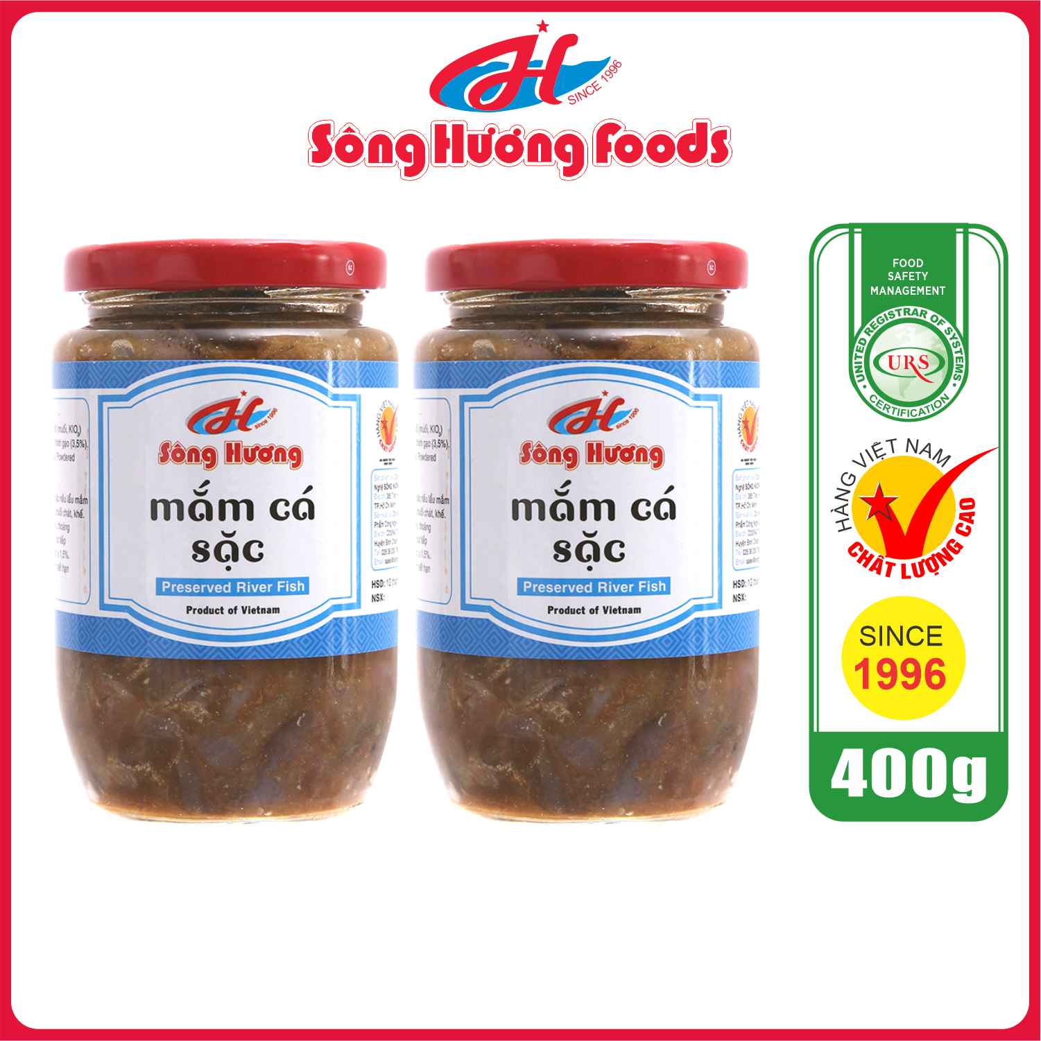 2 Hũ Mắm Cá Sặc Sông Hương Foods Hũ 400g - Nấu lẩu mắm , Chưng trứng , mắm chưng, bún