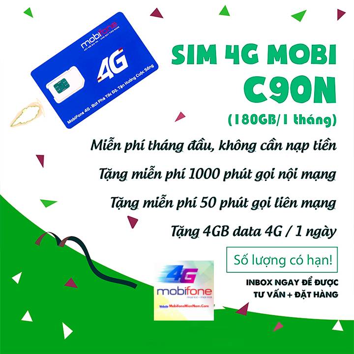 Sim 4g mobi c120n 60gb tặng tháng đầu tiên