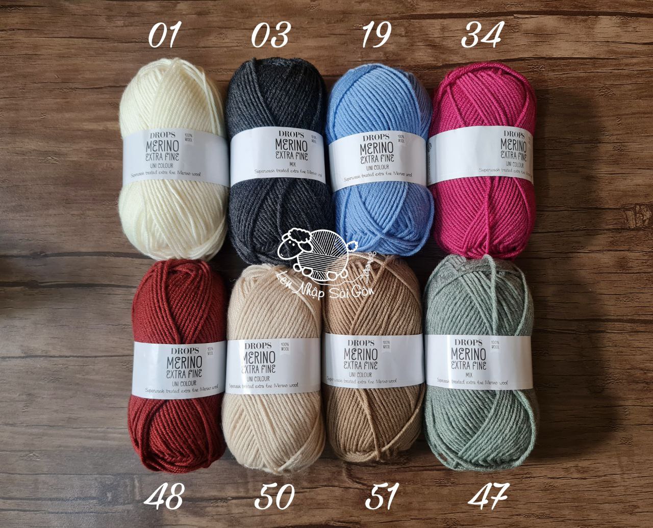 Len cao cấp drops merino extra fine 100% lông cừu