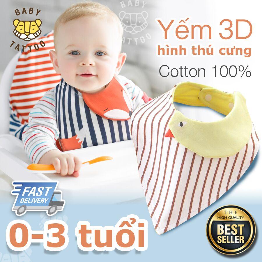 HCMYếm 3D hình thú cưng cho bé - 100% cotton siêu dễ thương HOT 0-1-2-3