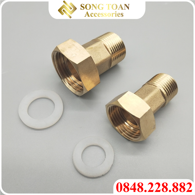 Rắc co đồng hồ nước, khớp nối đồng hồ dân dụng - Đồng thau 21 27 34