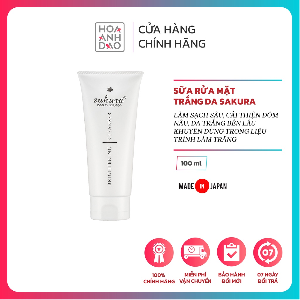 Sữa rửa mặt trắng da Sakura Brightening Cleanser