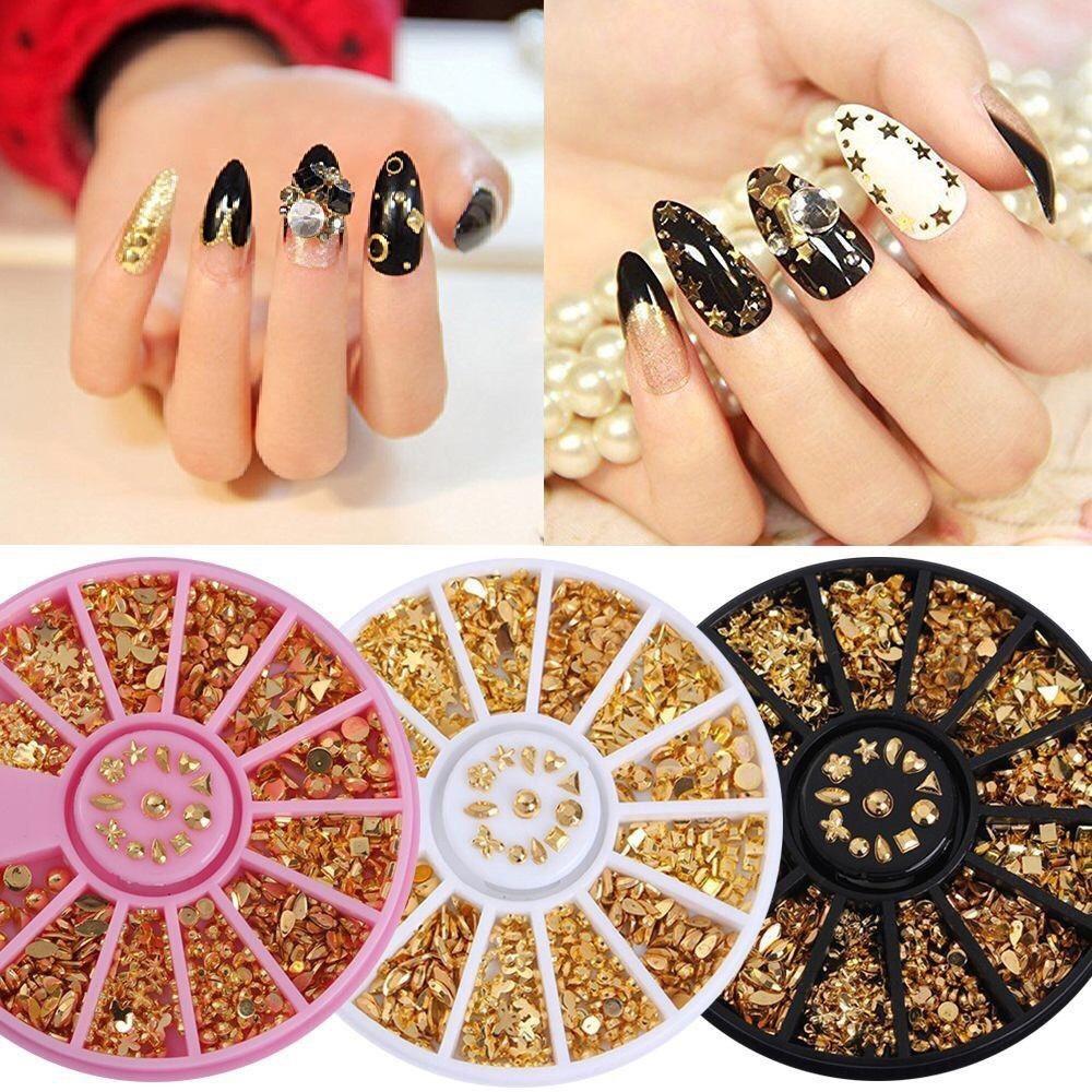 Hộp phụ kiện kim loại đính trang trí móng tay nghệ thuật