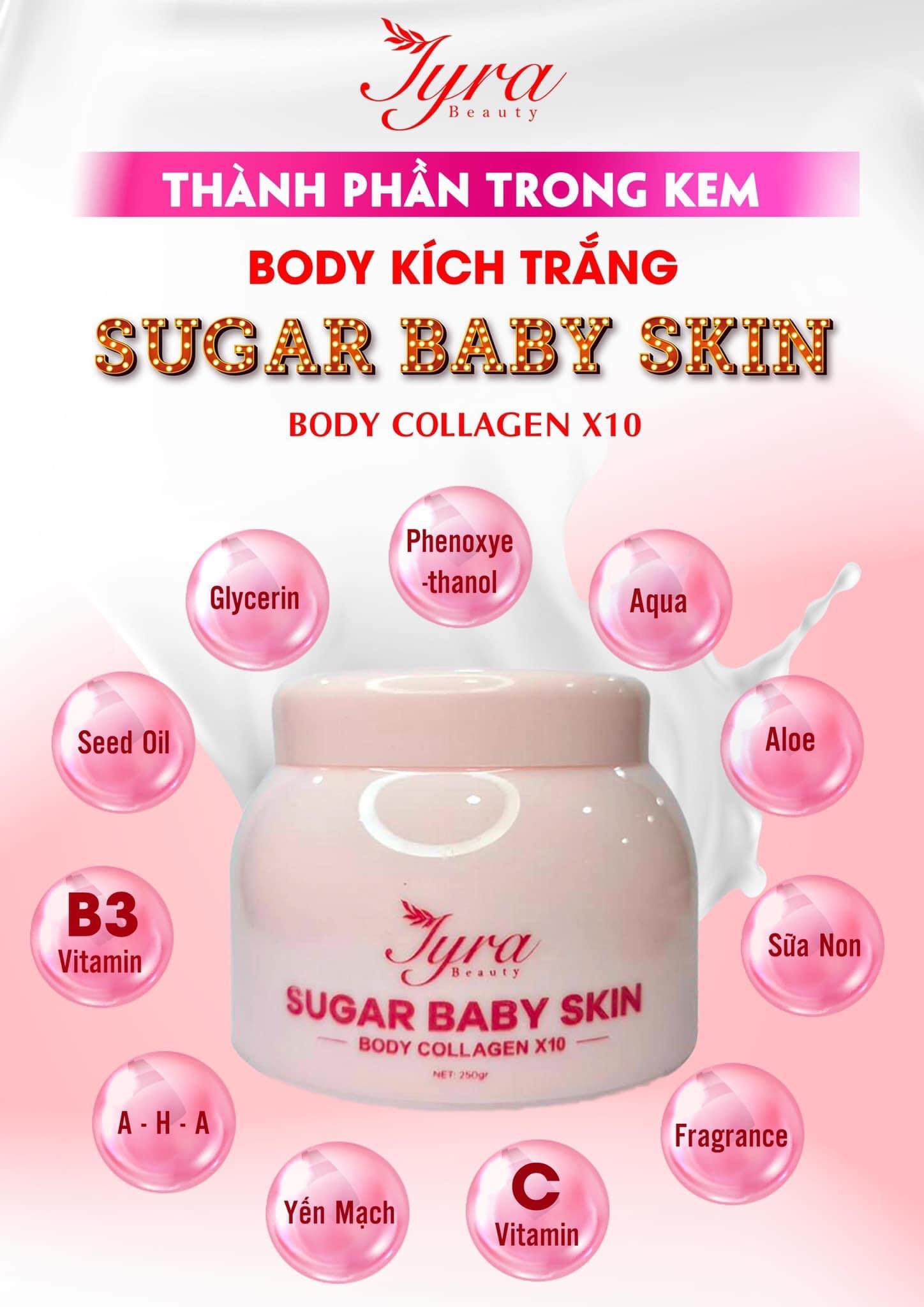 Kem dưỡng trắng da Body Thanh Trang Sugar Baby hủ 250gr, thấm nhanh, không bết rít, không lộ vân kem