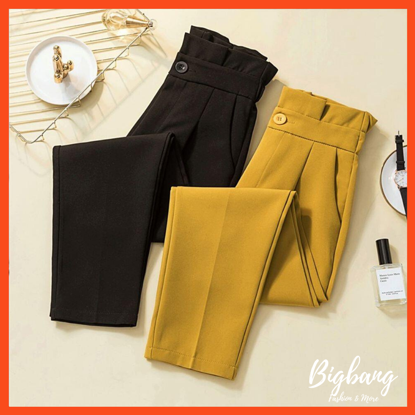 Sale! Quần baggy công sở nữ cạp bèo siêu hot, quần baggy vải cạp cao công sở nữ kiểu dáng đẹp, chất vải tuyết mưa dày đẹp, hàng loại 1