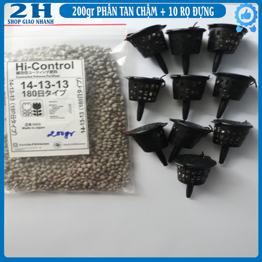 200gr phân tan chậm 14-13-13 kèm 10 giỏ đựng phân