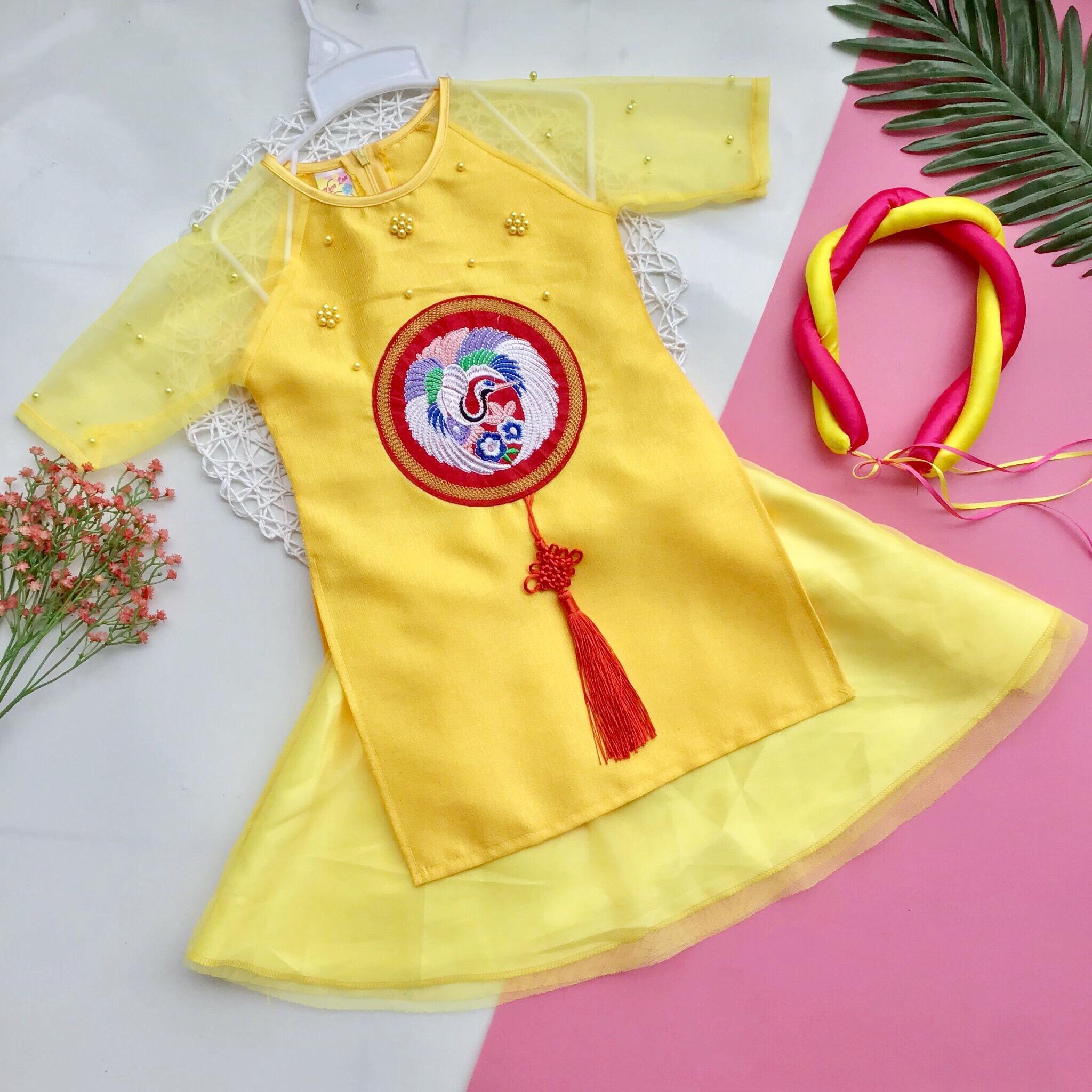 Áo dài cách tân diện Tết cho bé gái 10-17kg