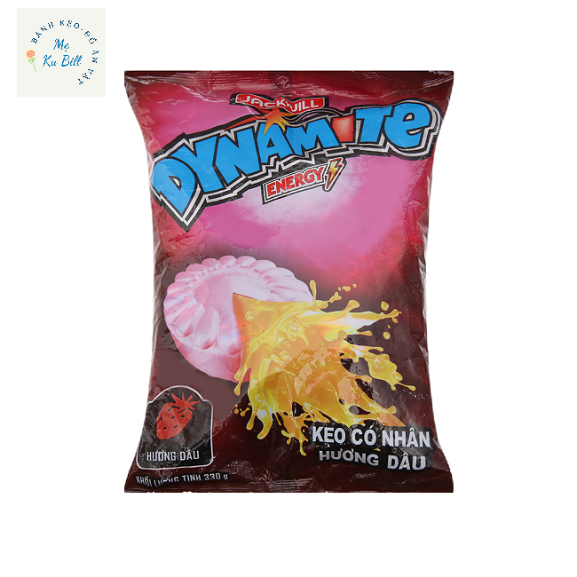 Kẹo ngậm Dynamite Energy (330g), kẹo ngậm tăng lực có nhân hương dâu