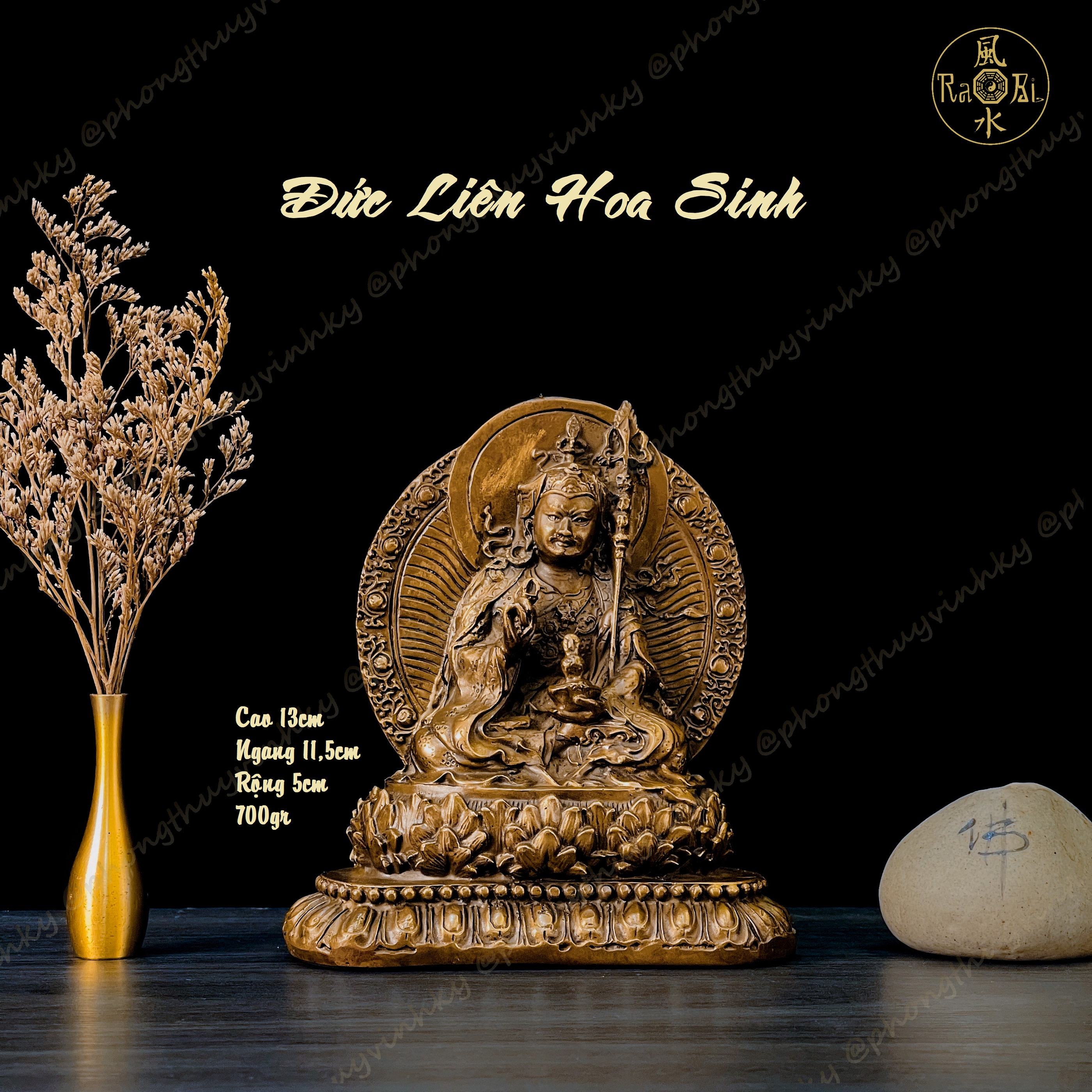 Đức Liên Hoa Sinh - Tượng Đồng Thờ Cúng - Đồ Đồng Mỹ Nghệ