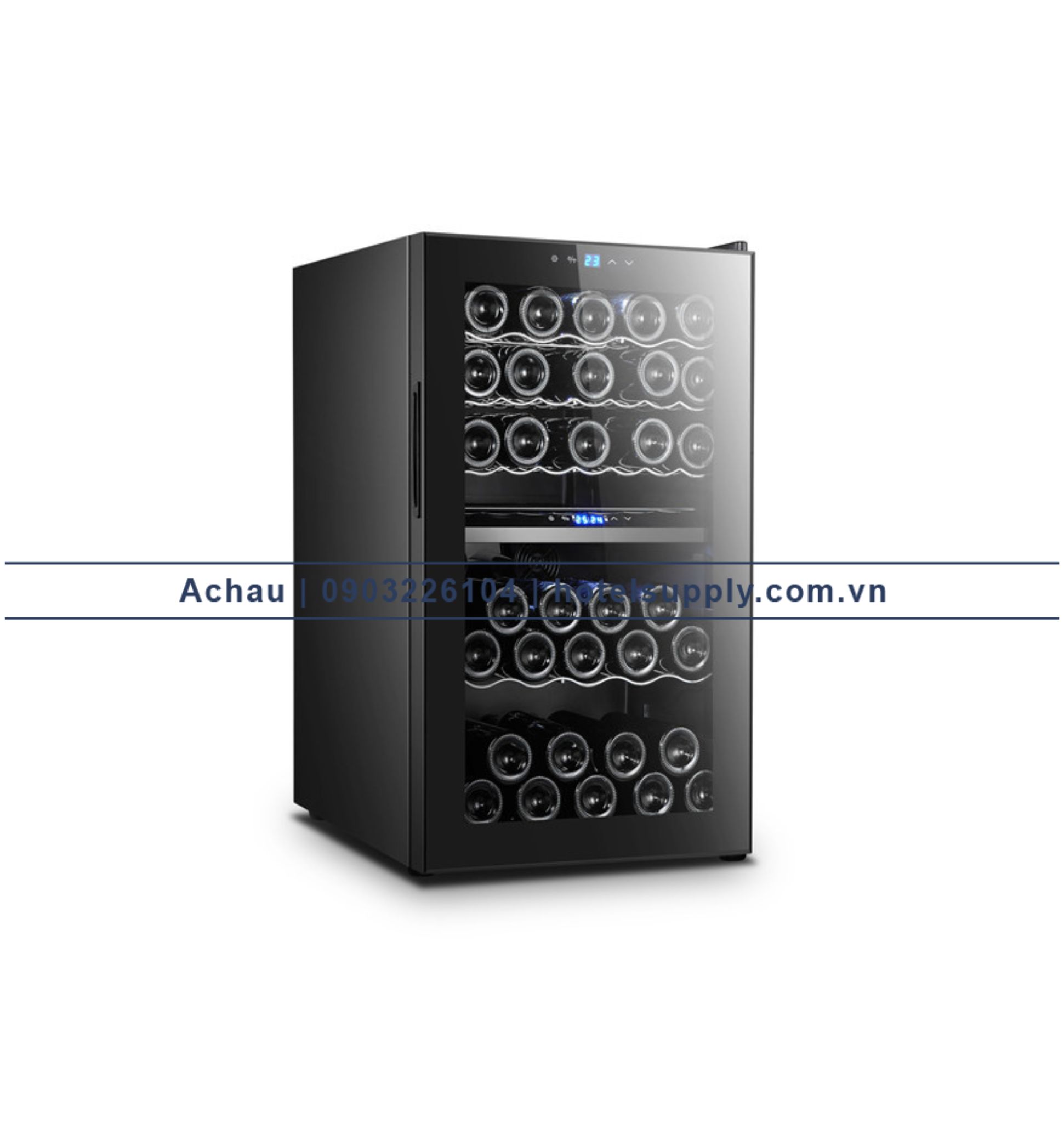 Tủ ướp bảo quản vang thương hiệu homesun, model jc-128d, sức chứa 41 chai, kích thước : 495 x 565 x 848 , hàng chính hãng