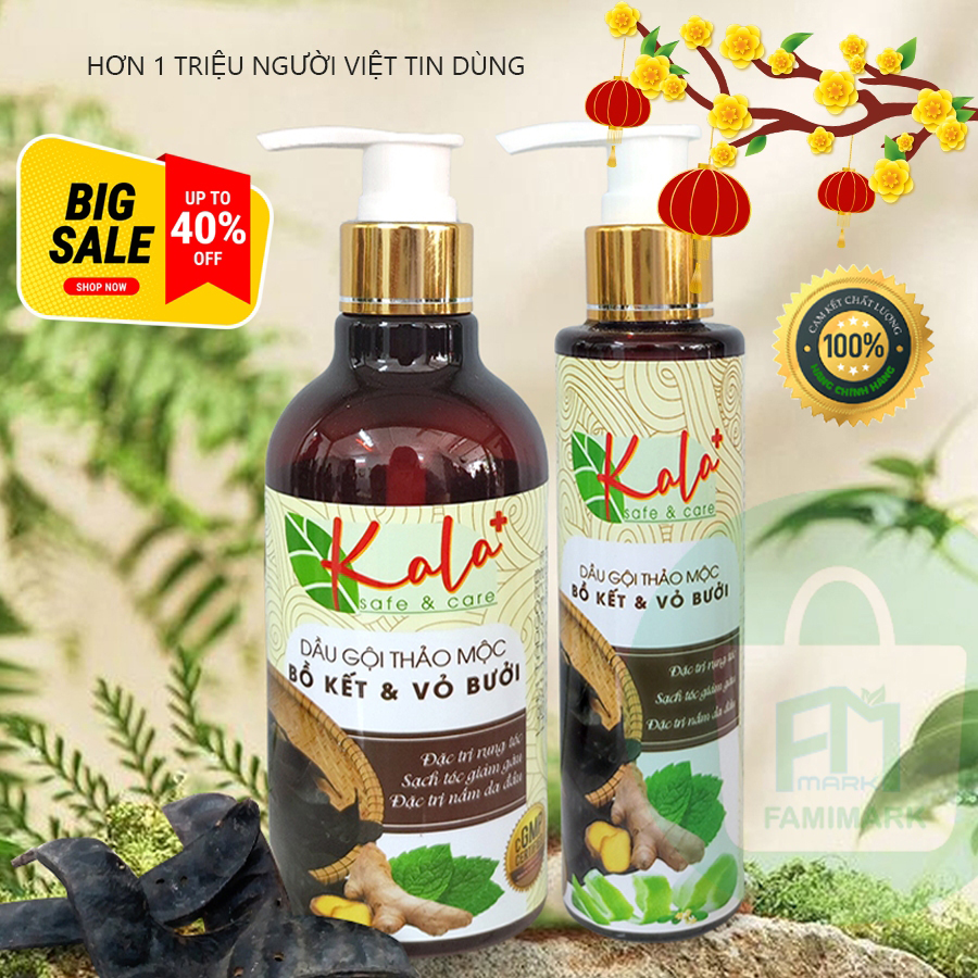 Dầu gội thảo mộc kala cao cấp chiết xuất bồ kết và vỏ bưởi size dùng thử | dầu gội bưởi | dầu gội bồ kết famimark.com