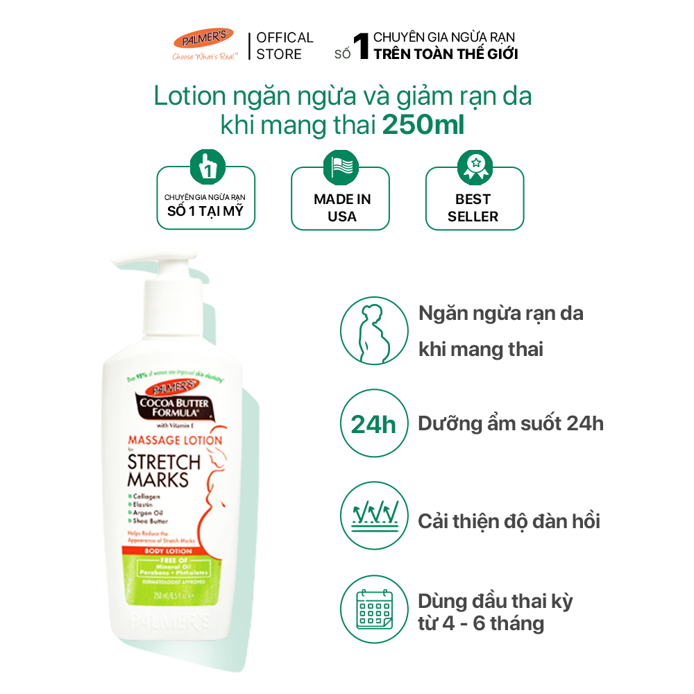 Lotion Ngăn Ngừa Và Làm Giảm Rạn Da Khi Mang Thai Palmer's 250ml