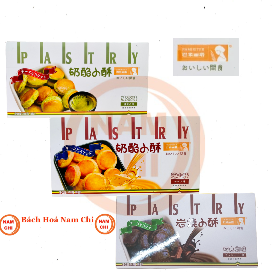 [HỘP 318G] Bánh Mì Mini Đài PASTRY PAMIRITER Thơm Ngọt Có 3 Vị Phô Mai Chocolate Matcha