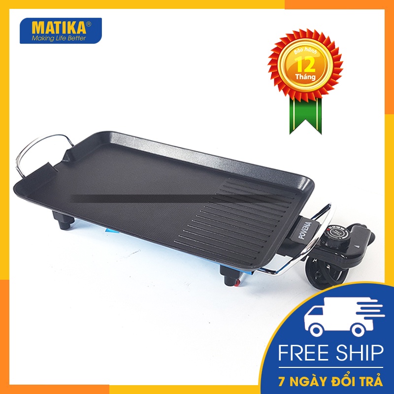 Bếp nướng điện 💖 povena 💖 vỉ nướng điện công suất 1500w gọn nhẹ nướng đỉnh cao pvn-4025