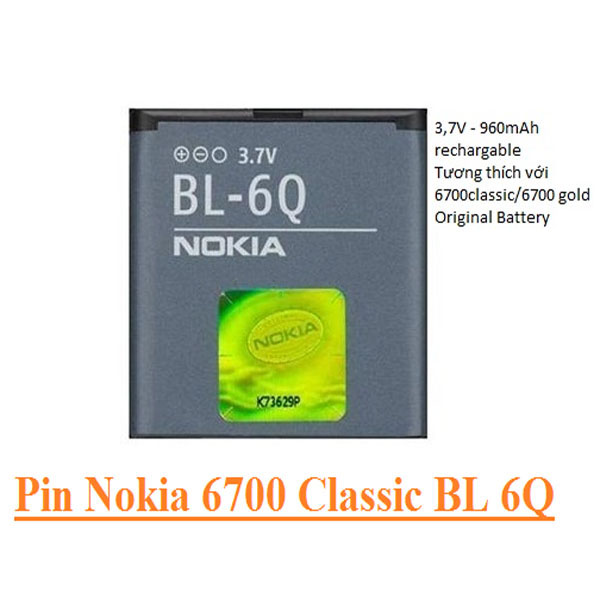 Pin Nokia BL-6Q mới nguyên siêu cho điện thoại Nokia 6700c