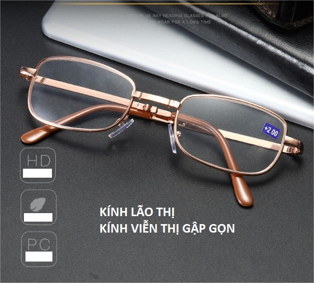KÍNH LÃO THỊ GẤP GỌNG ĐỌC SÁCH NGƯỜI CAO TUỔI TRUNG NIÊN CỤ ÔNG BÀ GIÀ BỐ MẸ CÓ ĐỘ FULL BOX BAO DA KHUNG KIM LOẠI ĐẸP RẺ