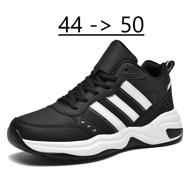 Giày Size Lớn Big Size Nam Giày Running Ba Sọc Đen Black Thể Thao Chạy Bộ Giày Sneaker Ngoại Cỡ 44 45 46 47 48 49 50