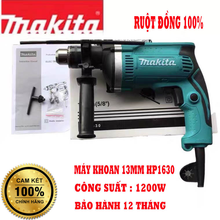 Máy khoan tường cầm tay makita - máy khoan cầm tay hp1630 - ruột đồng dây dài