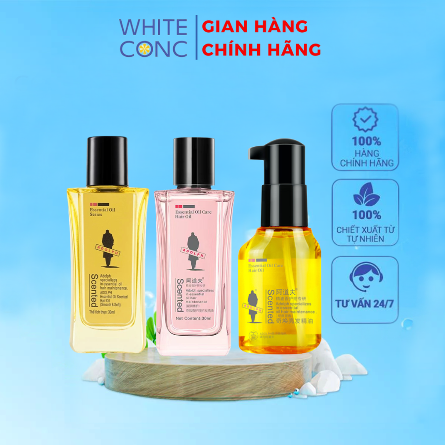 Tinh dầu ADOLPH Essential Oil Scented Hair Oil hỗ trợ dưỡng ẩm và phục hồi hư tổn, tóc bóng mượt