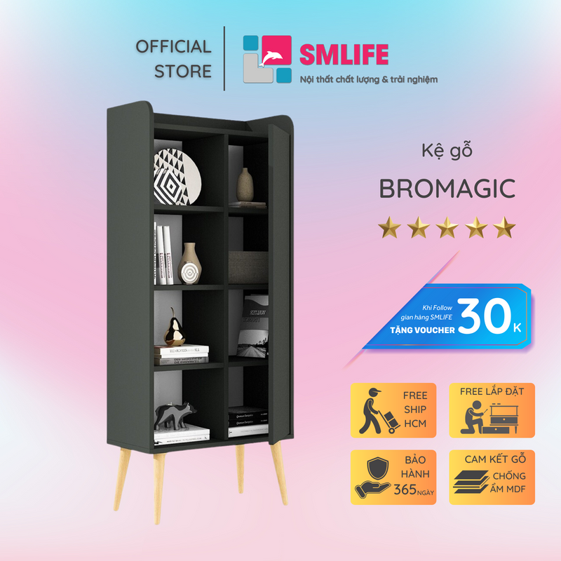 Tủ sách tủ tài liệu đẹp hiện đại SMLIFE Bromagic