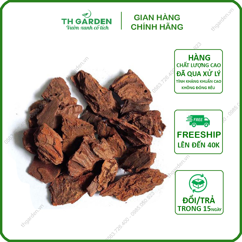Vỏ thông trồng lan loại 1 - 1kg – vỏ thông xay mài cạnh đã qua xử lý - kích thước 3-5cm