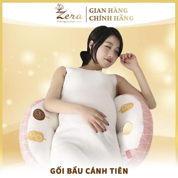 Gối bầu cánh tiên Zera - Gối đa năng cho bà bầu - Kích Thước 43 x 23 x 77cm Chất Liệu 100% Cotton Thoáng Mát Hỗ Trợ Nâng Đỡ Bụng Bầu cho Mẹ Không Đau Nhức Mỏi Lưng Giúp Mẹ Ngủ Ngon Có Thể Làm Gối Chặn Cho Bé Sau Sinh