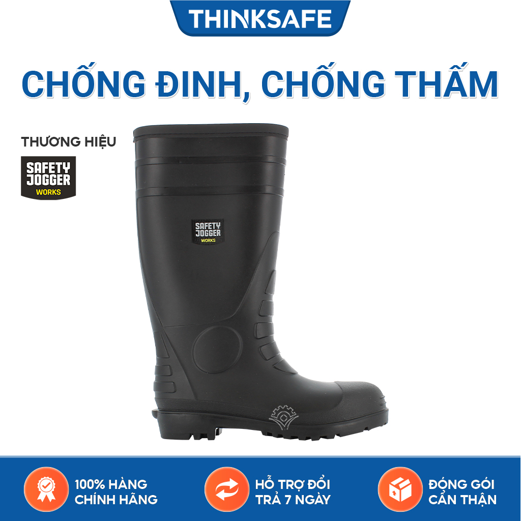 Ủng bảo hộ Jogger Hercules S5 ủng chống đinh, chống trượt, chống thấm nước, chống hóa chất, có lớp lót cotton chống hầm bí Thinksafe