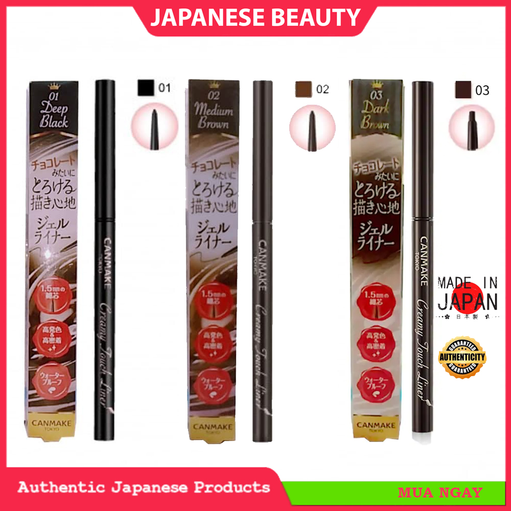 Kẻ mắt dạng gel canmake creamy touch liner nhật bản, chống nước, không lem