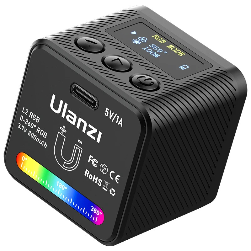 Ulanzi L2 RGB  Magnetic video ánh sáng cho GoPro anh hùng 12 11 10 9 DSLR LED máy ảnh ánh sáng với tổ ong khuếch tán Đèn Kit