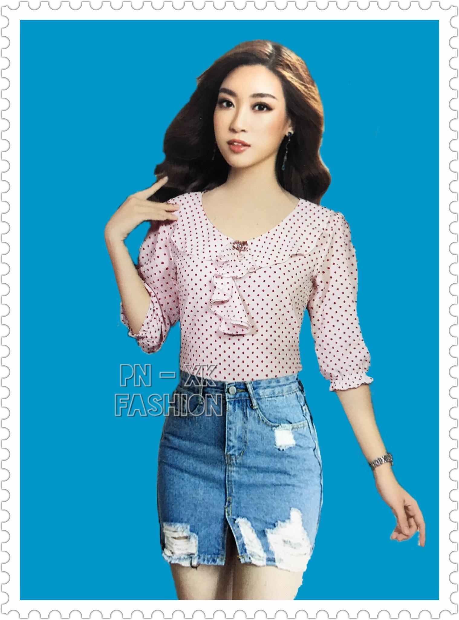 ÁO KIỂU TAY LỠ CHẤM BI DUYÊN DÁNG CHO NỮ TỪ 48 ĐẾN 55KG - SHOP BAO ĐẸP