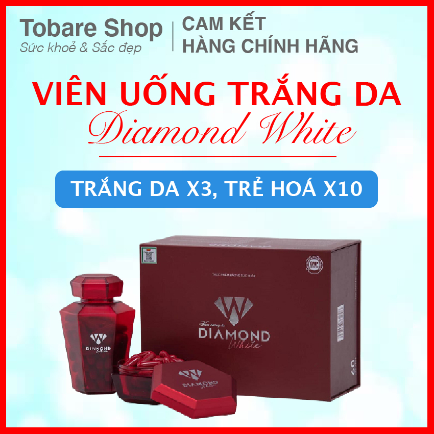 [ ĐỦ TEM CHÍNH HÃNG ] Viên Uống Trắng Da Diamond White Chính Hãng - Trắng da, Chống Nắng, Chống Nám Tàn Nhang - Tobare Shop