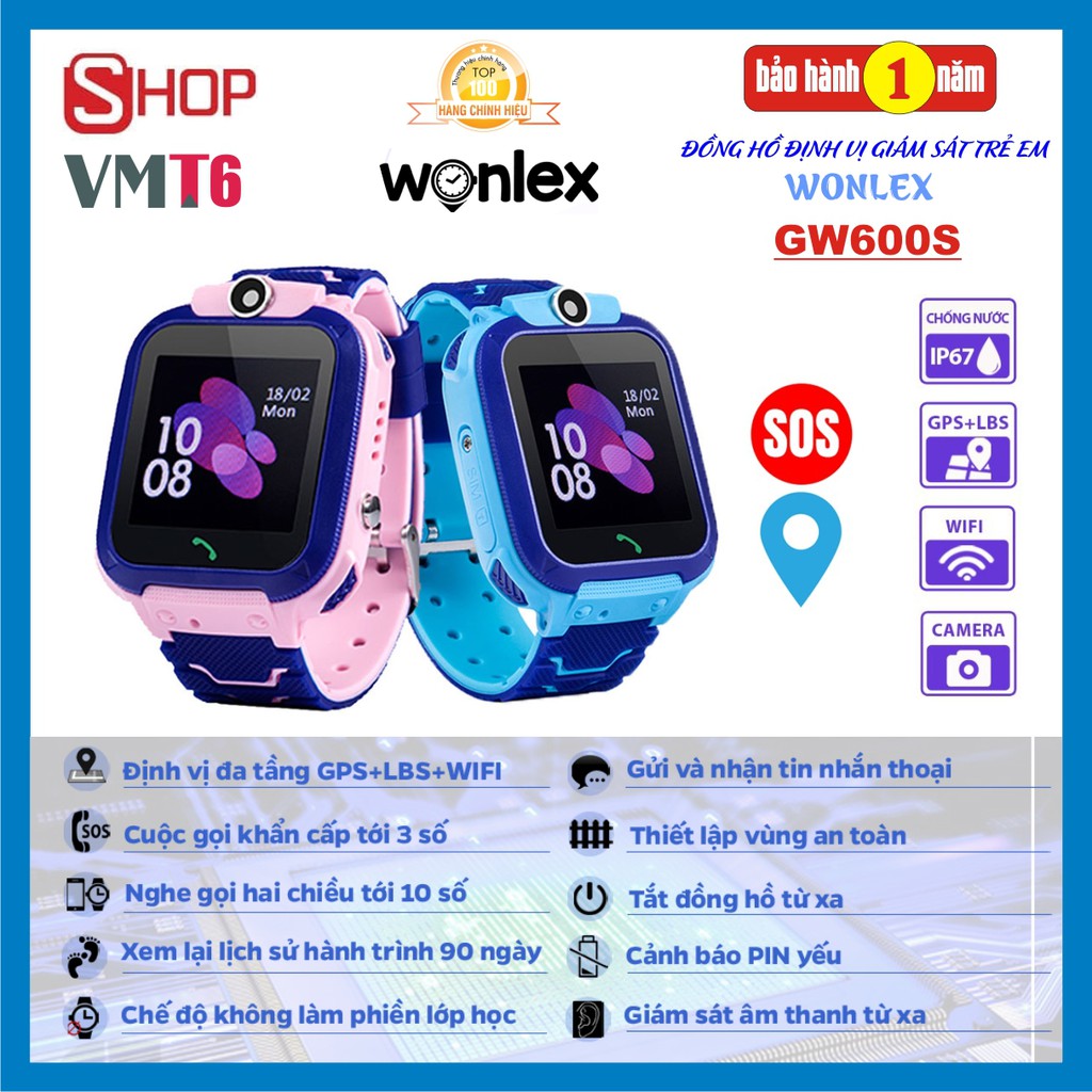 Đồng hồ định vị thông minh wonlex gw600s - wifi - chống nước ip67 - chính hãng !