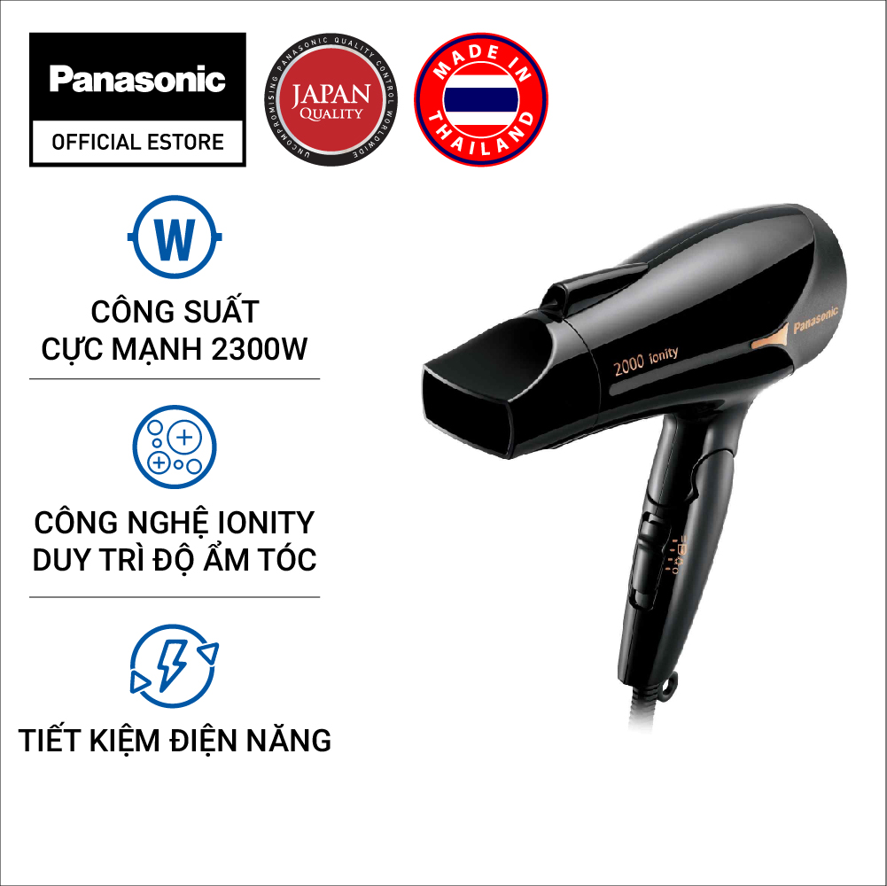 [Ionity Panasonic Hair Dryer Eh-Ne66-K645 - Ionic Drying Protects Hair and Increases Shine - Convenient Folding Handle - 12-Month Warranty - Genuine Product